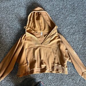Free People dark yellow/mustard/ sandy desert yellow baggy hoodie